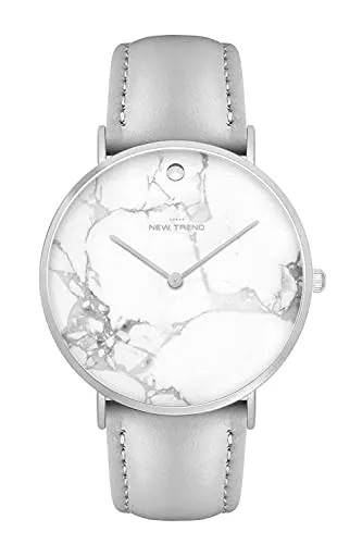 New Trend Uhren New Trend Unisex Armbanduhr Damen-Uhr Herren-Uhr, Analog, Quarz, Kunst-Leder-Armband, Chronograph, Dornschließe, Marmor-Muster