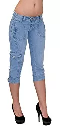 ESRA Jeans ESRA Damen Caprihose Capri Hose Damen Kurze Hose Jeans 3/4 Jeans Hüfthose extra Tief H11