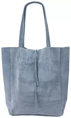 SH Leder Taschen & Rucksäcke SH Leder ® Damen Echt Wildleder Shopper mit Innentasche in vielen Farben Schultertasche Henkeltasche 37x29cm Katrin G261