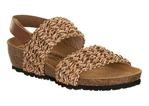 JOE N JOYCE Sandalen & Slides JOE N JOYCE | Singapur Bast Damen Sandale | Sommerschuhe mit Komfort-Fußbett Schmal