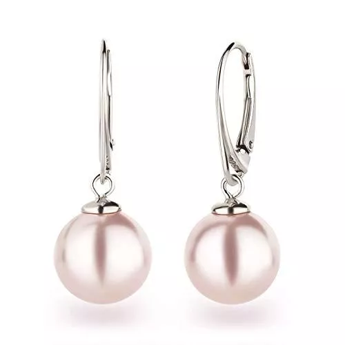 Schöner-SD Schmuck Schöner-SD 925 Silber Perlenohrringe Ohrhänger mit 12mm großen runden Perlen