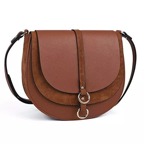 AFKOMST Taschen & Rucksäcke AFKOMST Umhängetasche Damen Klein, Frauen PU Leder Schultertaschen, Handtasche Damen, mit Verstellbar Abnehmbar Schultergurt