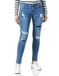Nina Carter Jeans Nina Carter P100 Damen Skinny Fit Jeanshosen HIGH Waist Destroyed-Effekten Jeans Used-Look Waschungseffekt