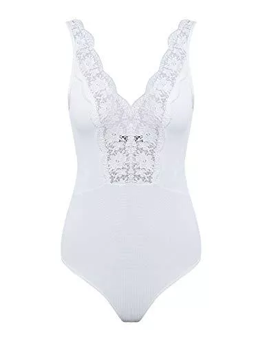 Battercake Tops Battercake Bodysuit Damen Ärmellos V-Ausschnitt Spleiß Spitze Body Tops Sommer Mode Elegante Elastisch Skinny Jumpsuit Wickelbody Normallacks