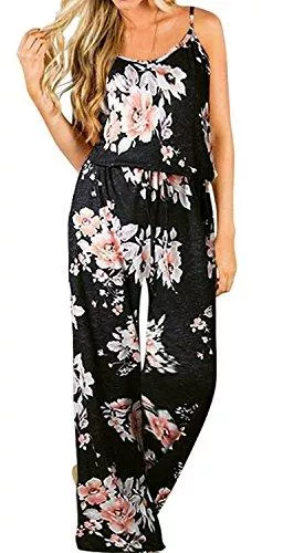 Artfish Jumpsuits Artfish Lässiger, ärmelloser Spaghetti-Träger, gestreifter Lounge-Pyjama, Jumpsuit für Damen