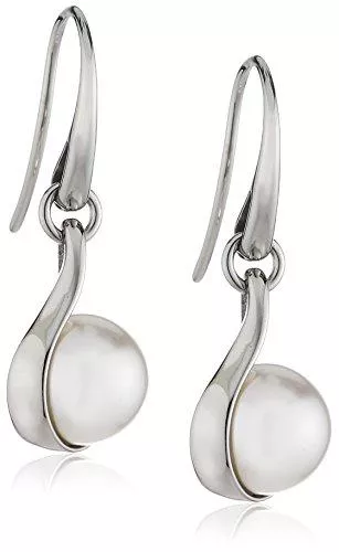 Skagen Uhren SKAGEN Damen-Ohrringe Edelstahl Rundschliff Synthetische Perle Cristal