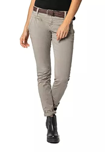 Urban Surface Hosen Urban Surface Damen Chino Stoff-Hose mit Flecht-Gürtel