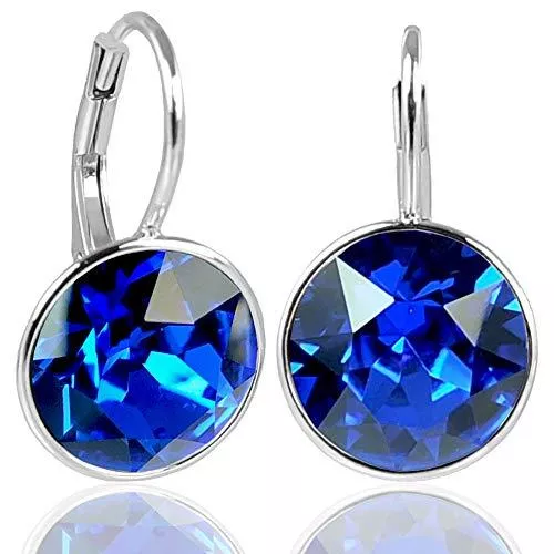 nobel-schmuck Schmuck Nobel Silberohrringe 925 Kristalle Damen-Ohrringe mit Klapperverschluß