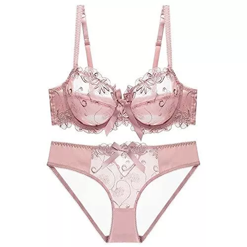 Hong Yi Unterwäsche & Dessous Hong Yi Fei-Shop BH Set Push Up BH-Slip-Dessous-Set, Frauen Teenager Floral Lace Bralette Maching Panty Underwire Sets und Verstellbare Träger