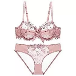 Hong Yi Unterwäsche & Dessous Hong Yi Fei-Shop BH Set Push Up BH-Slip-Dessous-Set, Frauen Teenager Floral Lace Bralette Maching Panty Underwire Sets und Verstellbare Träger