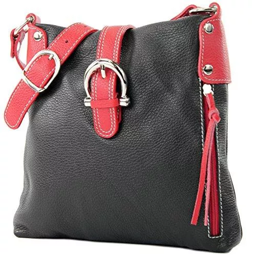 modamoda de Taschen & Rucksäcke modamoda de -T04 - ital Umhänge-/Schultertasche aus Leder