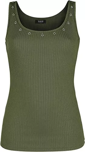 Black Premium by EMP Tops Black Premium by EMP Olivfarbenes Top mit Ösen am Ausschnitt Frauen Top Oliv Basics