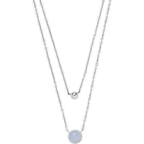 Skagen Schmuck Skagen SKJ1436040 Damen Collier SEA GLASS Edelstahl Silber Blau Glas 45 cm