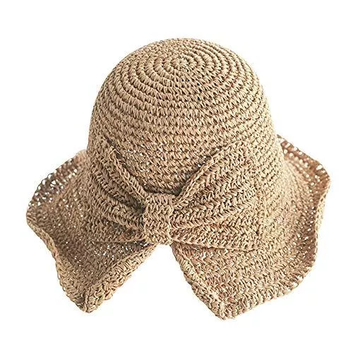 PACOLO Hüte & Mützen PACOLO Faltbare breite Krempe weiche Krempe Damen MädchenStrohhut Sonnenhut Sommer Strandhut für Reise Urlaub Dekoration