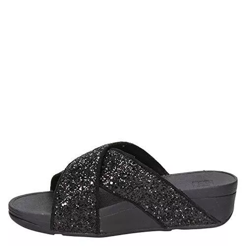 Fitflop Sandalen & Slides Fitflop Damen Lulu Cross Slide - Glitter Sandalen