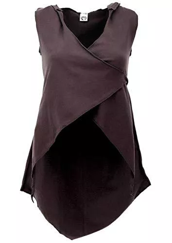 GURU SHOP Tops GURU SHOP Wickeltop mit Zipfelkapuze, Psytrance Festival Pixi Top, Damen, Baumwolle, Tops &amp; T-Shirts Alternative Bekleidung