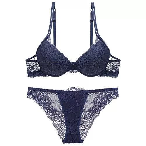 YLISHI Unterwäsche & Dessous YLISHI Frauen Mode Push Up BH Panty Set Unterwäsche Atmungsaktive Spitze Sexy Dessous Intimates