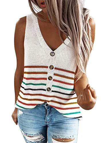 Zereesa Tops Zereesa Damen Top Ärmellose Blusentop Sommer Bluse Ärmellos Tops Vest Top Damen Tank Top Lässige Blouse Tanktops S-XXL