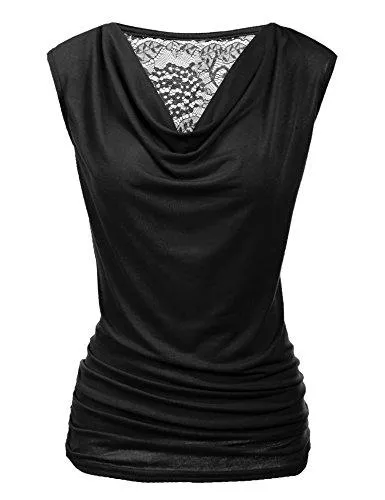Pinspark Ärmellose Blusen Pinspark Elegante Oberteile Damen Falten Tops V-Ausschnitt Kurzarm Bluse Sommer Stretch Tunika