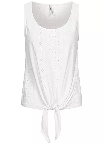 Hailys Ärmellose Blusen Hailys Damen Tank Top Lochmuster Bindedetail vorne
