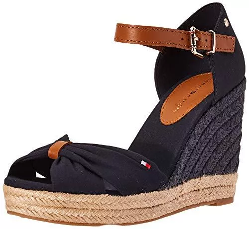 Tommy Hilfiger Sandalen & Slides Tommy Hilfiger Damen Basic Opened Toe High Wedge Peeptoe Sandalen