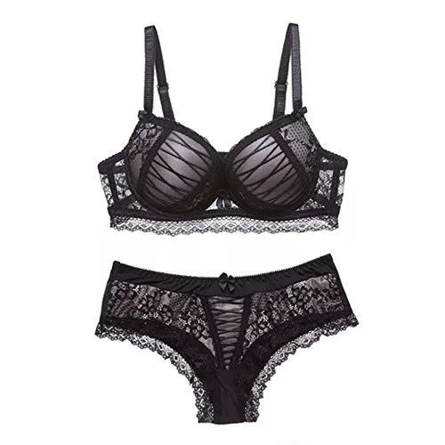 SHEKINI Unterwäsche & Dessous SHEKINI Damen Bügel BH Set Spitze BH und Slip Push Up BH Set Lingerie Set mit Hakenverschluss und Verstellbare Träger