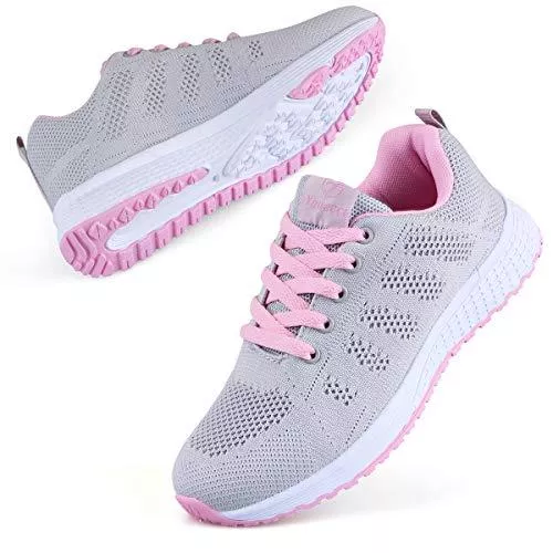 Youecci Sneaker & Sportschuhe Youecci Damen Fitness Laufschuhe Atmungsaktive laufende Turnschuhe Sportschuhe Schnüren Hallenschuhe Leichtathletikschuhe Running Sneaker Gym Schuhe
