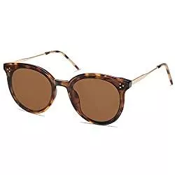 SOJOS Sonnenbrillen & Zubehör SOJOS Retro Vintage Sonnenbrille Damen Hochwertige Runde Cateye Brille Übergroß UV 400 Schutz mit Federscharnier, Brilletuch und Brillenbeutel DOLPHIN