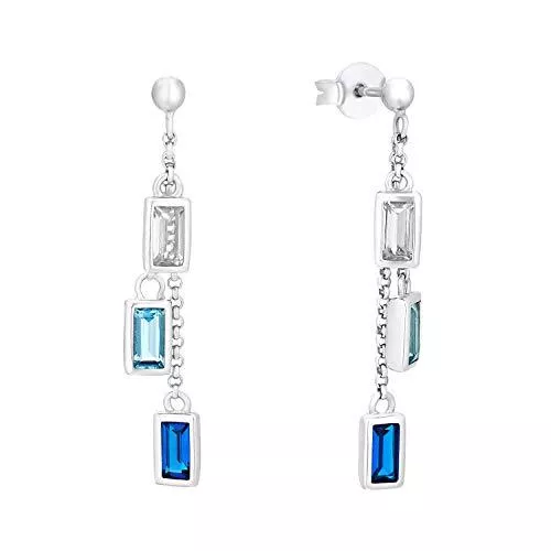 s.Oliver Schmuck s.Oliver Ohrstecker für Damen, 925 Sterling Silber | Rainbow blau