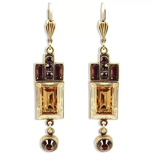 NOBEL Uhren Artdeco Ohrringe Swarovski® Kristalle Gold Viele Farben NOBEL SCHMUCK