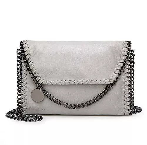 Valleycomfy Taschen & Rucksäcke Valleycomfy Damen Handtaschen Clutches Elegante Schultertasche Metallic Kette Riemen PU Leder Cross Body Taschen Handtasche