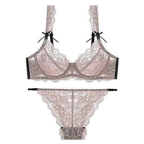 Swbreety Unterwäsche & Dessous Swbreety Damen Blumen Spitze BH und Panty Set Sexy Bügel Ultradünn BH Set Transparent Dessous Set