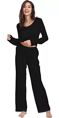 GYS Nachtwäsche & Bademäntel GYS Damen Bambus Langarm-Pyjama Sets