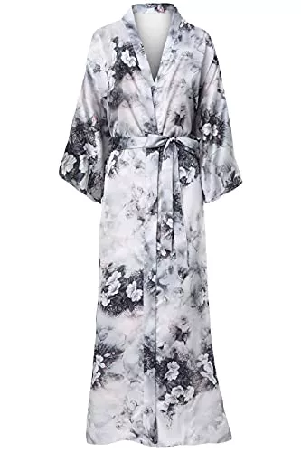 BABEYOND Nachtwäsche & Bademäntel BABEYOND Damen Floral Kimono Robe Satin Seide Hochzeit Robe 1920S Kimono Nachthemd Nachtwäsche