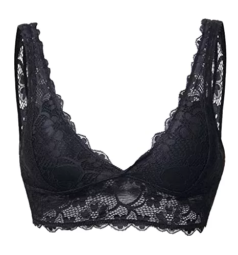 YIANNA Unterwäsche & Dessous YIANNA Damen Blumen Spitzen BH Ohne Buegel Bralette Bustier Bequemer Gepolstert/Ungepolstert Lace Bra