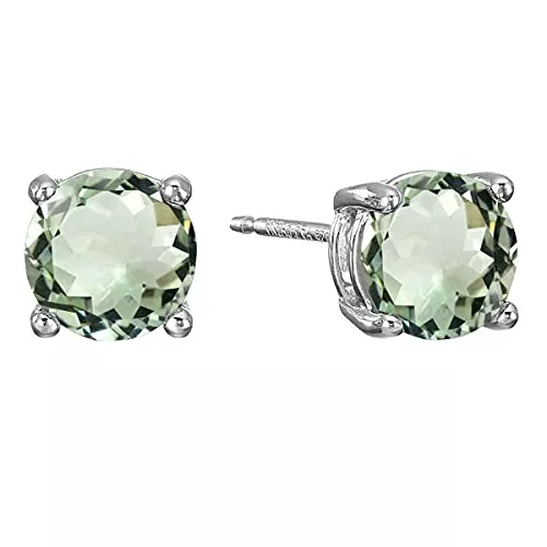 Gemsonclick Schmuck Gemsonclick Wählen Sie Ihre Edelstein-runde Form-Bolzen-Solitaire Ohrring für Mädchen Mode Geburtsstein Schmuck für Frauen Männer mit Schmetterlings-Träger Chakra Healing-Bolzen-Ohrringe