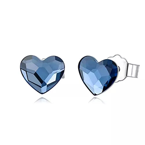 CHENGHONG Schmuck CHENGHONG Ohrringe Damen 925 Sterlingsilber Ohrringe Blaue Kristall Ohrstecker für Frauen Mädchen Valentinstag Muttertag Weihnachten Geburtstag Schmuck Geschenke für Sie Mädchen