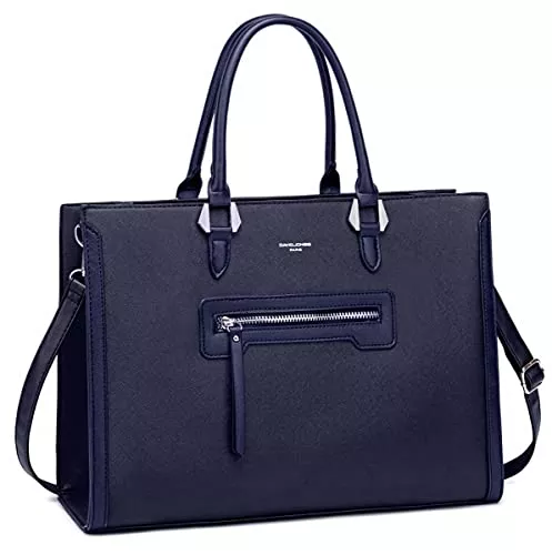 David Jones Taschen & Rucksäcke David Jones - Damen Große Tote Shopper Handtasche - Frau Arbeit Aktentasche Large Henkeltasche - PU Leder Viele Fächer Taschen Schultertasche - Schule Business Arbeitstasche Umhängetasche - Blau