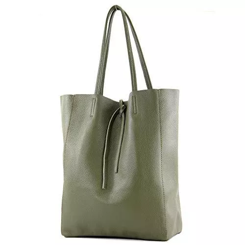 modamoda de Taschen & Rucksäcke modamoda de - T163 - Ital. Shopper Large mit Innentasche aus Leder