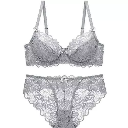 YUANCHENG Unterwäsche & Dessous YUANCHENG Hohl-BH ultradünne Unterwäsche Set große CD-Tasse Frauen Transparente BH-Sets Spitze Stickerei Dessous-BH