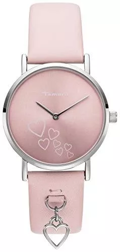 Tamaris Uhren Tamaris Damenuhr Serie : Bente mit Lederband und Design Anhänger 34 mm Durchmesser in verschiedenen Kombinationen