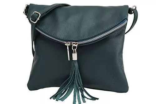 AmbraModa Taschen & Rucksäcke AMBRA Moda Italienische Ledertasche Schultertasche Crossover Umhängetasche Nappaleder Damen Kleine Tasche NL610