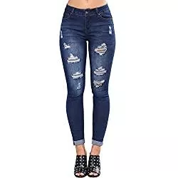 Uusollecy Jeans Uusollecy Damen Skinny Jeans Rissen Löcher Ankle Jeanshosen