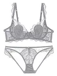 SHEKINI Unterwäsche & Dessous SHEKINI Damen Bügel BH Set Push Up Spitze BH und Slip Nicht Abnehmbarer Bra Panty Unterwäsche mit Dünnes Gepolstert mit Hakenverschluss und Verstellbare Träger