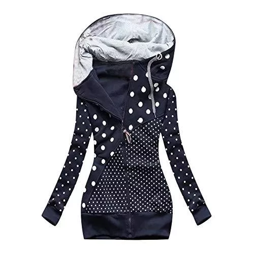 Dasongff Kapuzenpullover Dasongff Damen Kapuzenpullover Hoodie Kapuzenjacke Sweatjacke Mantel Sweatshirt Zip Jacke Mit Kapuze Lange Gefüttert Herbst Winter