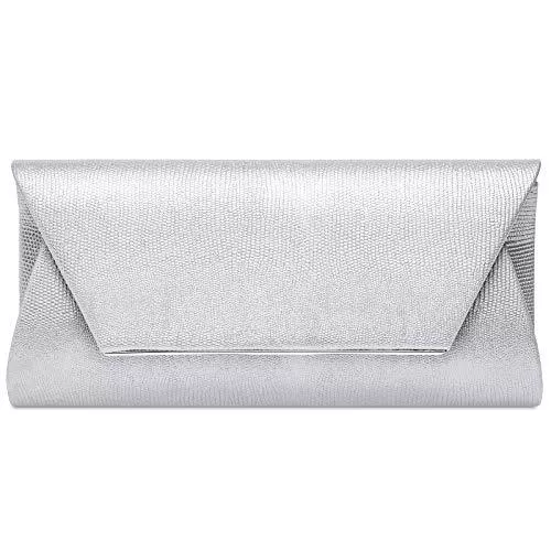 Caspar Taschen & Rucksäcke Caspar TA523 elegante XL Snake Skin Damen Clutch Abendtasche