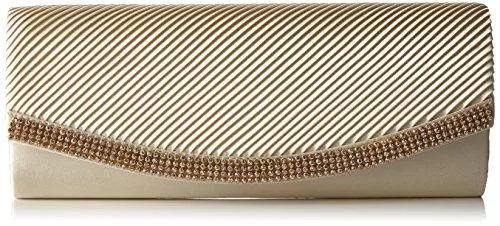 Berydale Taschen & Rucksäcke Berydale Damen Satin Handtasche mit Strassbesatz, Clutch Schultertasche mit Zusatzkette und Magnetverschluss