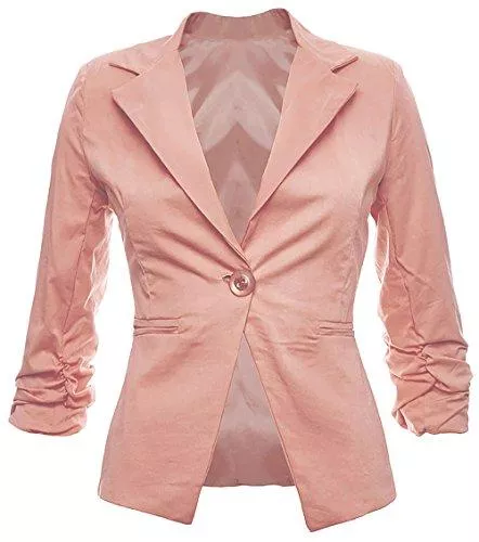 Sambosa Blazer Sambosa Eleganter Damenblazer Blazer Baumwolle Jäckchen Business Freizeit Party Jacke in 26 Farben 34 36 38 40 42