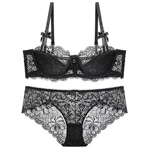 XQTX Unterwäsche & Dessous XQTX Sexy Unterwäsche Damen Erotik Set Sexy BH Ultradünne Spitzenstickerei Sexy Spitze Seite Kollektion Damen Unterwäsche Atmungsaktiven Anzug
