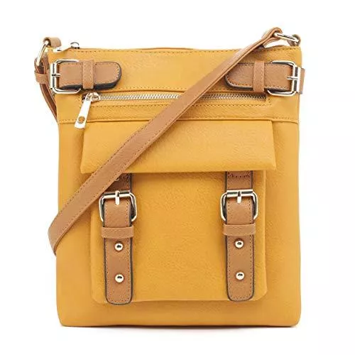 SG SUGU Taschen & Rucksäcke SG SUGU Essentielle Multi-Pocket Toned Belt Messenger Travel Crossbody Bag Schultertasche Geldbörse